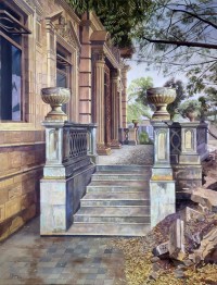 S. M. Fawad, Parsi Colony - M.A. jinah Road Karachi, 47 x 64 Inch, Oil on Canvas, Realistic Painting, AC-SMF-262